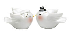 Bride and Groom Love Birds Wedding Salt and Pepper Shakers picture
