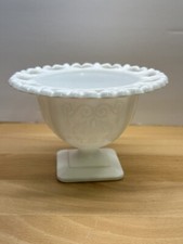 Vintage Milk Glass Lorraine Planter Open Laced Edge Compote Candy Dish Simple picture