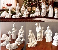 Vintage 1983 Avon Nativity Collections Unglazed White Bisque Porcelain 11pc.Set picture