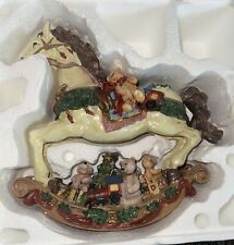 Large Victorian Old World Christmas Rocking Horse Toys Drums Decor Mantle picture