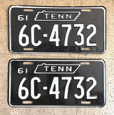1961 TENNESSEE license plates **PAIR** UNUSED — WASHINGTON CO — vintage car tags picture