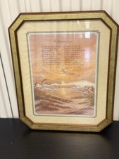 Vintage Footprints in the Sand Framed Print Gail Brown 1989 Wood Frame picture