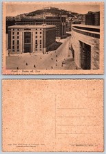 Naples Piazza A. Diaz Vintage Postcard Sepia Italy Architecture Berretta picture