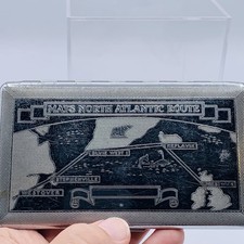 VTG Metal Cigarette Case MATS Military Air Transport Service North Atlantic Map picture