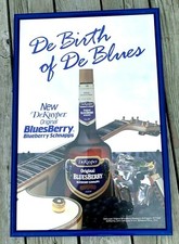 DEKUYPER Bluesberry Blueberry Schnapps Advertising Bar Mirror - Excellent picture