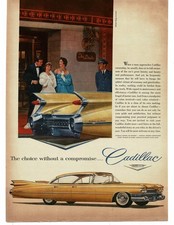 1959 Cadillac Sedan De Ville Yellow 4-door Sedan Drake Hotel Chicago Print Ad picture