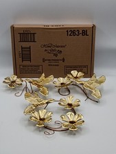 Vintage Home Interiors MCM Wall Art Brass Gold Metal Hummingbirds Flowers HOMCO picture