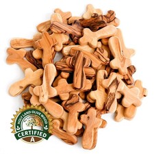 50 Olive Wood Small Pocket - Holding Crosses picture
