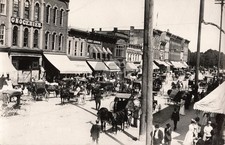 Street View Charlotte MI Michigan #1 RPPC Photo Postcard COPY picture