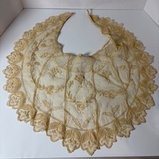 Vintage Lace Cape Collar with Floral Embroidery in Ivory and Beige  picture