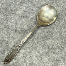 Oneida Sterling Silver Soup Spoon Virginian 33g Vintage Silverware No Monogram picture