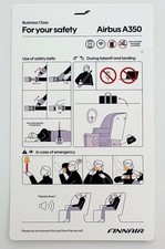 FINNAIR Airbus A350 Airline Safety Card Instructions for Business Class picture