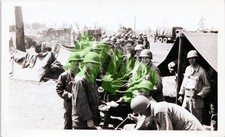 Vtg B&W Snapshot US Army Soldiers Mess Line LA Moors Base Camp WWII Photo 1944 picture