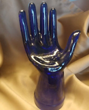Late 20th Century Cobalt Blue Glass Hand Collectible - 8 1/2