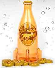 🚀Official FALLOUT Nuka-Cola Orange Glass Bottle & 10 Bottle Caps NEW picture