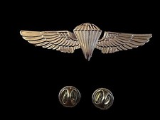 U.S MILITARY NAVY / MARINE CORPS GOLD PARACHUTIST PARATROOPER JUMP WINGS PIN picture