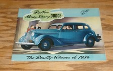 Original 1936 Dodge Full Line Deluxe Sales Brochure 36 Convertible Coupe Sedan picture