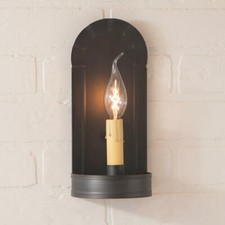 Fireplace Wall Sconce Light in Kettle Black - Primitive Tin Wall Sconce Light picture