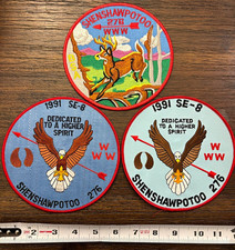 Vintage Shenshawpotoo Lodge 276 OA Back Patch Lot of 3 Eagle Deer Scout BSA picture