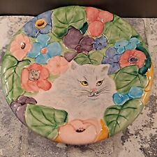 Vintage CBK LTD Ceramic Cat Plates Pair Pat Wade Design Decor picture