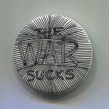 Mid - Late 1960s   Anti Vietnam War  THE WAR SUCKS  Psychedelic  Peace Cause Pin picture