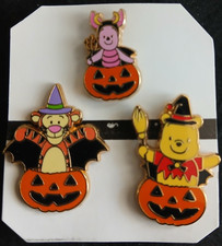 Japan - Pooh Halloween Set 2003 - JDS (3) Pin Set~Pin Set # 25056~EUC picture
