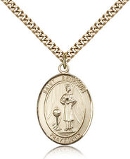 Saint Genesius Of Rome Medal For Men - Gold Filled Necklace On 24 Chain - 30... picture