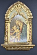 Vintage G.B. Florence Italy Botticelli Madonna Child Gilt Wood Florentine Plaque picture