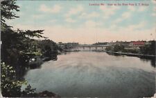 View Up the River from G. T. Bridge, Lewiston, Maine c1910s Postcard 7391.4 picture