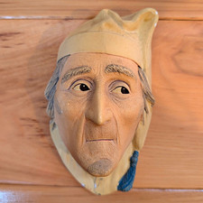 Ebenezer Scrooge Vintage Bossons Chalkware Character Wall Mask A Christmas Carol picture