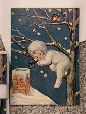 Lot 16 VTG Christmas Cards Sleeping Snow Baby Recycled Paper Products Unused picture