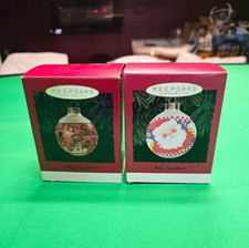 Lot of 2 Vintage 1995 Hallmark Keepsake Ornaments Mary Engelbreit Santa Snowman picture