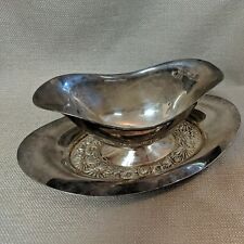 Towle E P 6609 Gravy Boat with Attached Underplate Silverplate picture