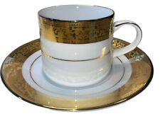 Set Of 2 Muirfield “Magnificence” Cup & Saucer Gold Encrusted Floral Design picture