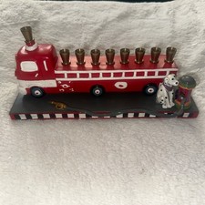 2011 Aviv Judaica By Jessica Children’s Fire Truck Engine Hanukkah Menorah picture