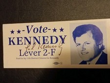 Ted Kennedy Autograph Card 1980 Vote Kennedy Lever 2-F picture