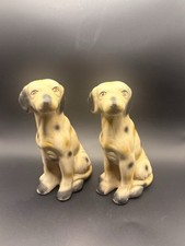 Vintage Japan Dalmatian Dog Pair Spill Vase Planter Relpo Style MCM  picture