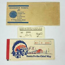 2 Vintage 1962 Santa Fe Train Tickets Railroad Stamped Seat & Car LA California picture