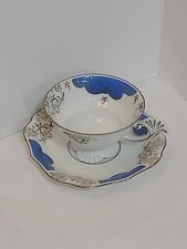 RS Tillowitz German Tea Cup Saucer Plate Blue Bone China REINHOLD SCHLEGELMILCH picture