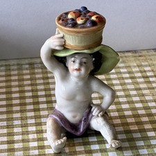 FINE Rudolf Kammer Volkstedt/Rudolstadt Porcelain Figurine Child Basket Of Fruit picture