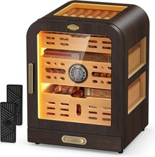 Cigar Humidor, 4 Side Windows humidor Cigar Box, Cedar Wood Drawer Humidor, with picture