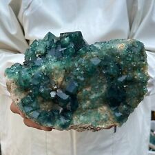 6.7lb Large NATURAL Green Cube FLUORITE Quartz Crystal Cluster Mineral Specimen picture