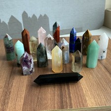 18pcs A lot natural quartz obelisk crystal wand point healing send randomly picture