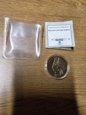 American Mint 1907 Indian Head Double Eagle $10 REPLICA Proof Layered 24 K Gold picture