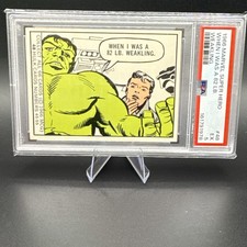 1966  Marvel Super Hero Trading Card #48 Hulk When I Was 82LB. PSA 5 picture
