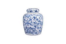 Blue and White Ginger Jar with Lid picture