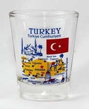 TURKEY LANDMARKS AND ICONS COLLAGE SHOT GLASS SHOTGLASS picture
