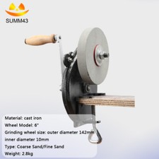 6in. Hand Grinder Hand Bench Mount Hand crank Grinder Sharpener Tool US picture