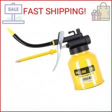 DOWELL Oil Can Pump Oiler 6.8oz 200ml, Oil Squirt Can Metal, Yellow picture