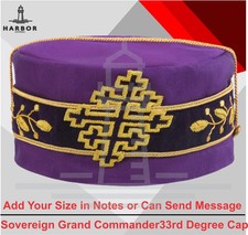 Sovereign Grand Commander 33rd Degree Scottish Rite Crown Cap Embroidered Hat picture